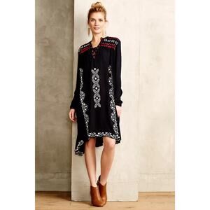 Anthropolgie Hazel Dress Embroidered Peasant, Flowy, Boho, Bohemian, Aztec, Sz S